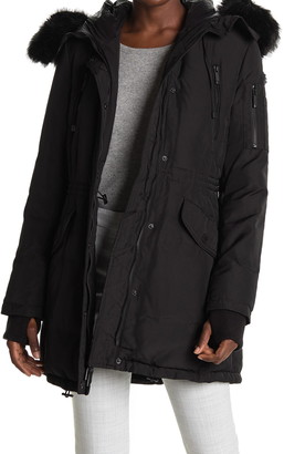 bcbg faux fur jacket