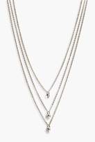 Thumbnail for your product : boohoo Diamante 3 Layer Choker Chain Necklace
