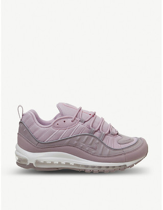 nike air max 98 trainers in white grey and pink