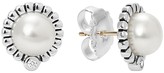 Thumbnail for your product : Lagos Luna Sterling Silver Diamond and Cultured Freshwater Pearl Stud Earrings