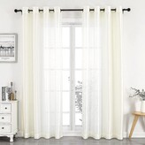 Thumbnail for your product : GoodGram Montauk Accents 2 Pack Ultra Luxurious Faux Silk Sheer Grommet Top Curtain Panels - 52 in. W x 84 in. L, Beige