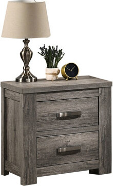 Latitude Run Modern Gray Nightstand With Two Drawers For A Sophisticated Bedroom Look Weathered Two Serene And Peaceful