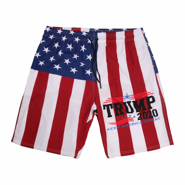 Tvsuh-u Retro American Flag Mens Summer Shorts Quick-Drying Swimming Trunks