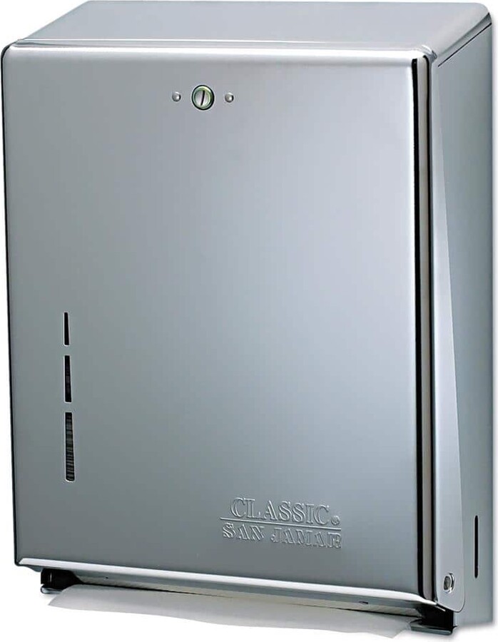 San Jamar Chrome Commercial Folded Paper Towel Dispenser in. Silver