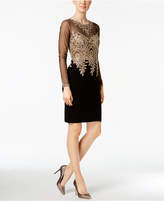 Thumbnail for your product : Xscape Evenings Embroidered Mesh Sheath Dress