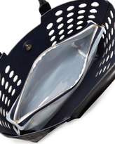 Thumbnail for your product : Vince POVERTY FLATS by rian Hexagon Perforated Faux Leather Tote Bag, Navy