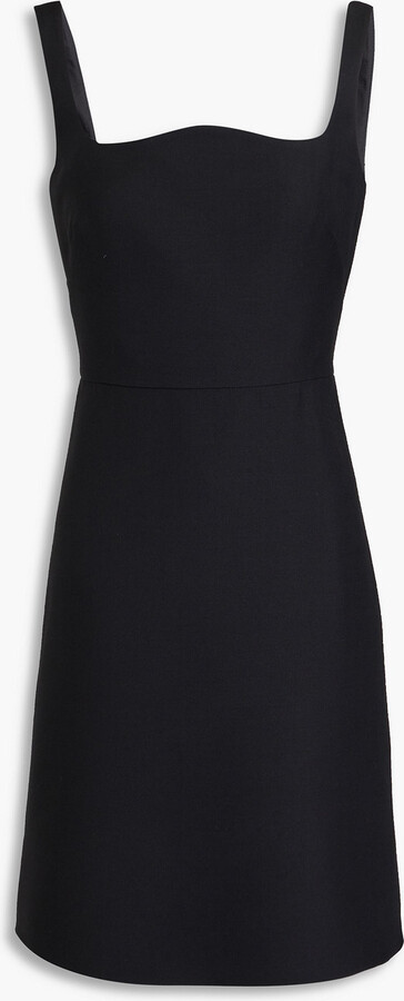 Wool and silk-blend crepe mini dress