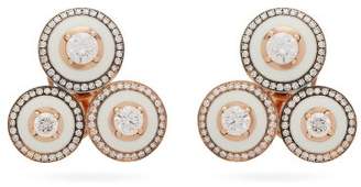 Selim Mouzannar Mina Diamond & 18kt Rose-gold Earrings - Womens - White
