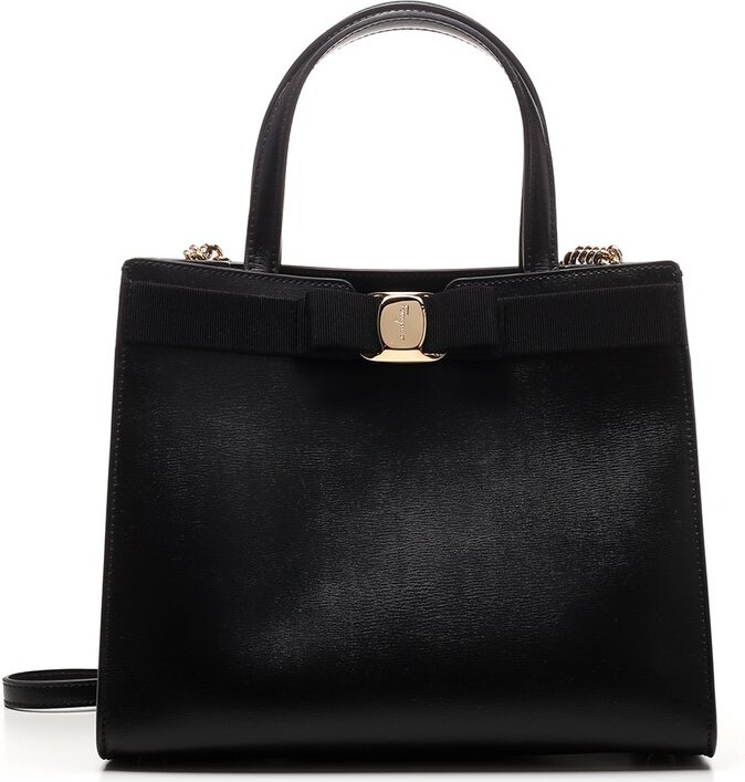 Ferragamo Vara Bow Medium Top Handle Bag - ShopStyle