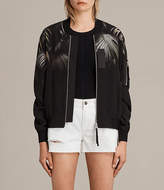 Thumbnail for your product : AllSaints Harlow Neluwa Silk Bomber Jacket
