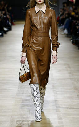 Rochas Leather Midi Dress