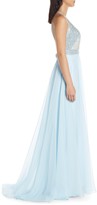 Thumbnail for your product : Mac Duggal Beaded Halter Chiffon A-Line Gown