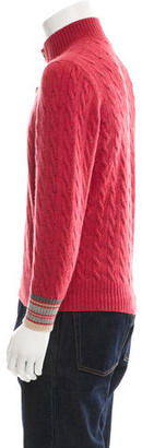 Brunello Cucinelli Half-Button Cable Knit Sweater