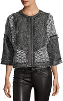 Thumbnail for your product : Andrew Gn Cropped Tweed Zip-Front Jacket