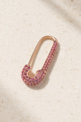 Pink Sapphire Safety Pin Earring Rose Gold / Left at Anita Ko