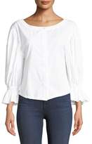 Thumbnail for your product : Milly Nickie Shirting Cotton Top
