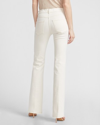 Express High Waisted Denim Perfect Off-White Bootcut Jeans