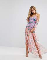 Thumbnail for your product : boohoo Cross Back Floral Maxi Dress
