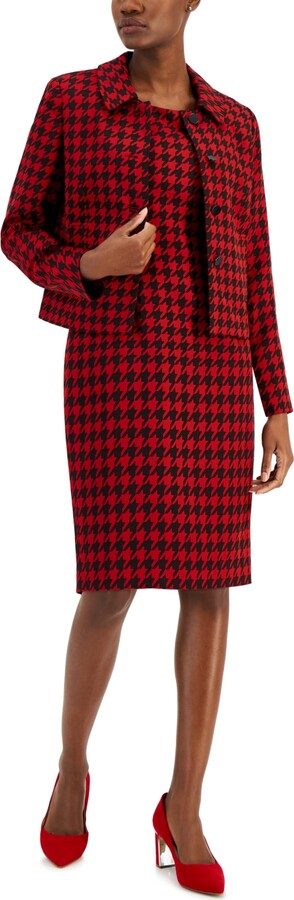 Nipon Boutique Women's Houndstooth Jacket Dress Set Classic