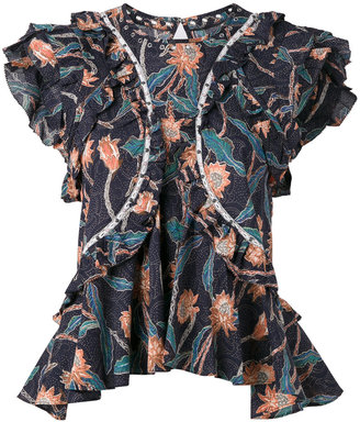 Isabel Marant Unice ruffled blouse - women - Cotton - 40