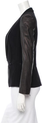 Rag and Bone 3856 Rag & Bone Blazer With Textured Leather Sleeves