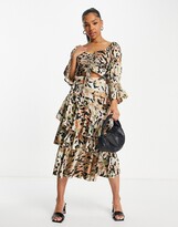 Thumbnail for your product : Outrageous Fortune off shoulder floral gathered top (part of a set)