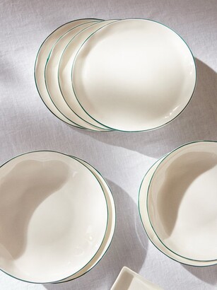 FELDSPAR Set Of Four Painted-rim Fine China Side Plates
