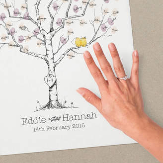 New Forest Print Birch Wedding Fingerprint Tree Guest Book