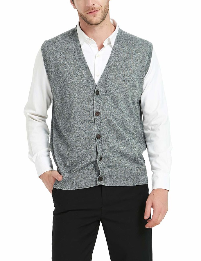 Matchstick Mens Button Through V Neck Knitted Cardigan #Z1522 Brown,UK XL Asian tag Size 3XL