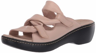 clarks pink wedges