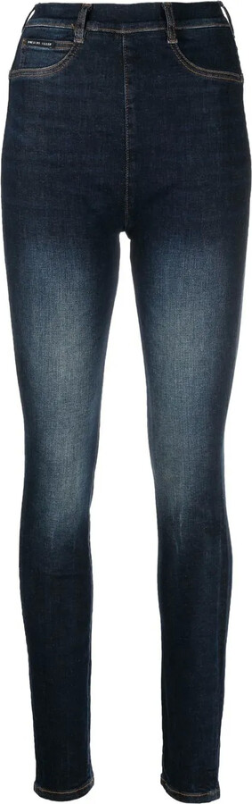 High-waist cotton-blend jeggings