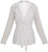 Thumbnail for your product : PrettyLittleThing White Polka Dot Belted Top
