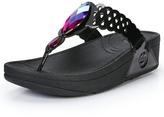 Thumbnail for your product : FitFlop Bijoo Leather Jewelled Flip Flops