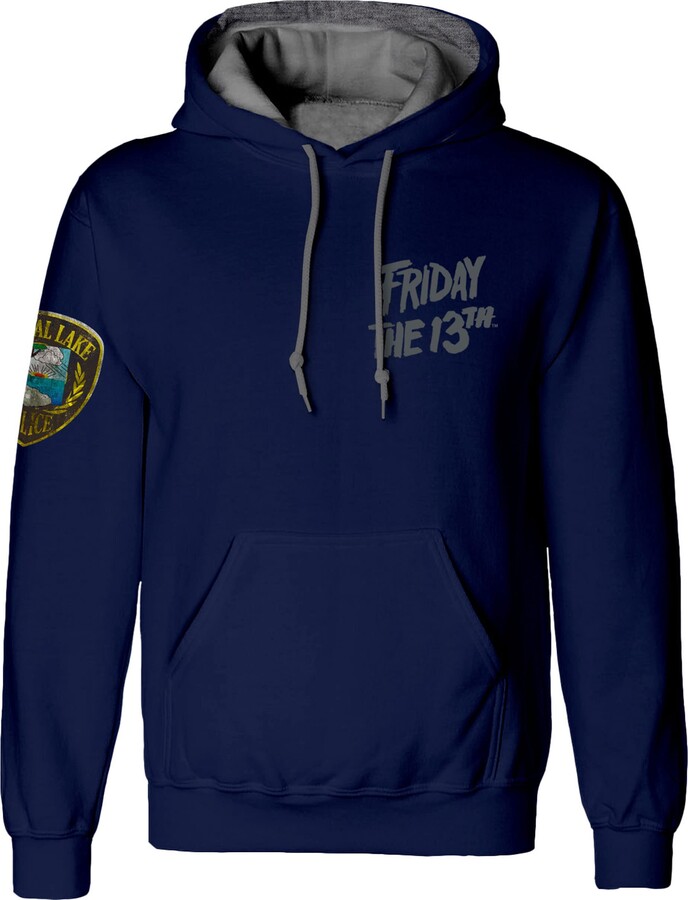 Friday the 13th Hoodie Mens Jason Voorhees Hooded Sweatshirt Blue Large ...