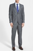 Thumbnail for your product : David Donahue 'Ryan' Classic Fit Grey Windowpane Suit