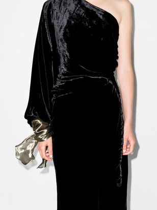 Maria Lucia Hohan One-Shoulder Silk Velvet Gown