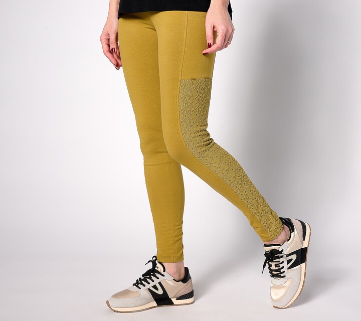 Logo by Lori Goldstein LOGO Layers by Lori Goldstein Petite Leggings w/ Lace Panel