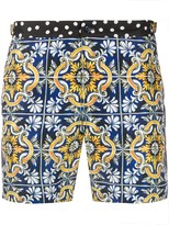 Thumbnail for your product : Dolce & Gabbana Maiolica print swim shorts