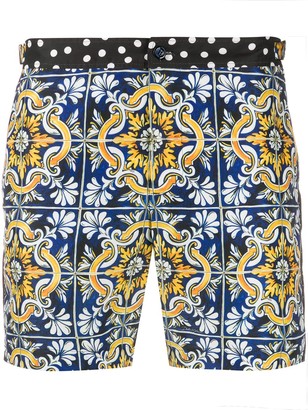 Dolce & Gabbana Maiolica print swim shorts