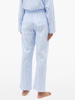 Thumbnail for your product : Tekla Striped Organic-cotton Pyjama Trousers - Blue Stripe