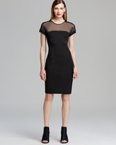 Thumbnail for your product : DKNY Sheath Dress with Contrast Mesh Yoke