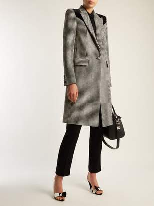 Givenchy Panelled Houndstooth Wool Coat - Womens - Black White