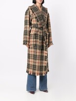 Thumbnail for your product : Lorena Antoniazzi Checked Belted Wrap Coat
