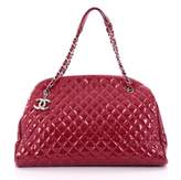 CHANEL Just Mademoiselle Handbag Quilted Patent Maxi