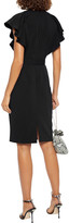 Thumbnail for your product : Badgley Mischka Belted Ruffled Crepe Dress