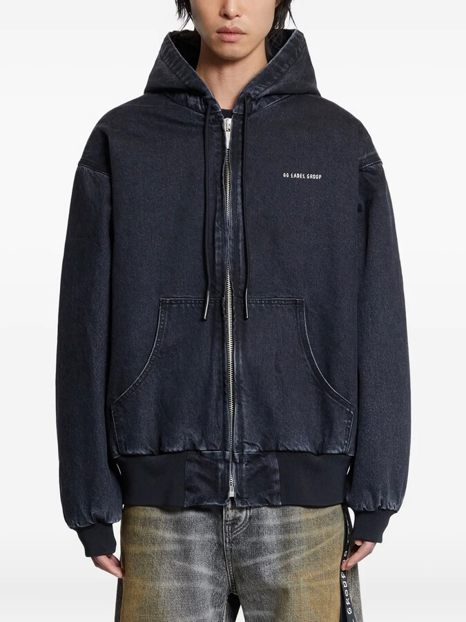 44 LABEL GROUP Sorrow padded zip-up denim jacket