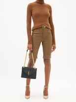 Thumbnail for your product : Saint Laurent Envelope Medium Quilted-suede Shoulder Bag - Dark Green