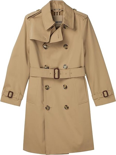 Burberry Children Mayfair Trench Coat (Big Kid) Girl's Coat Honey : 10 Years, Cotton