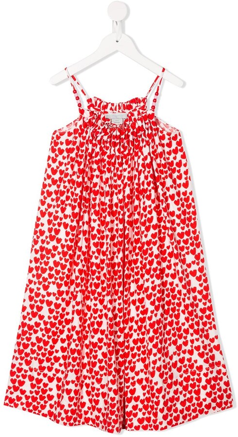 red heart print dress