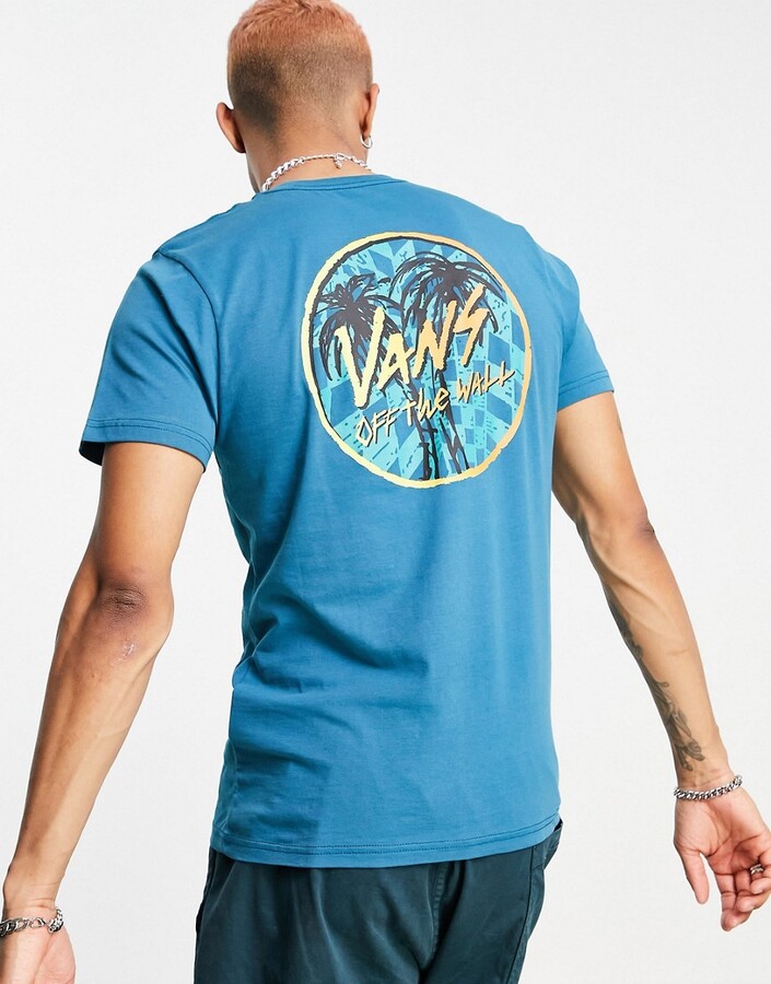 plade overbelastning støbt Vans Sketched Palms back print t-shirt in blue - ShopStyle